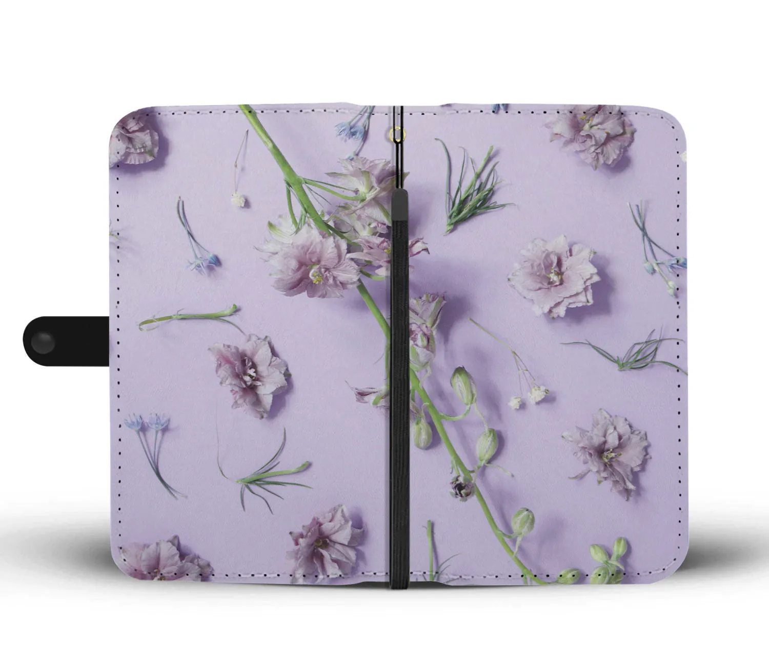 Floral Violet Phone Wallet Case