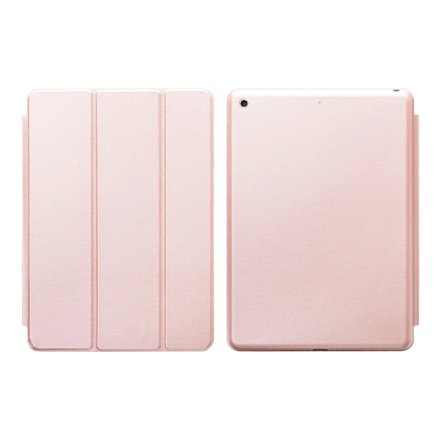 For Apple iPad 9.7 Inch 2017 - Premium PU Leather Folio Smart Cover w/Auto Sleep/Wake for iPad 9.7 In 2017 Release - Rose Gold