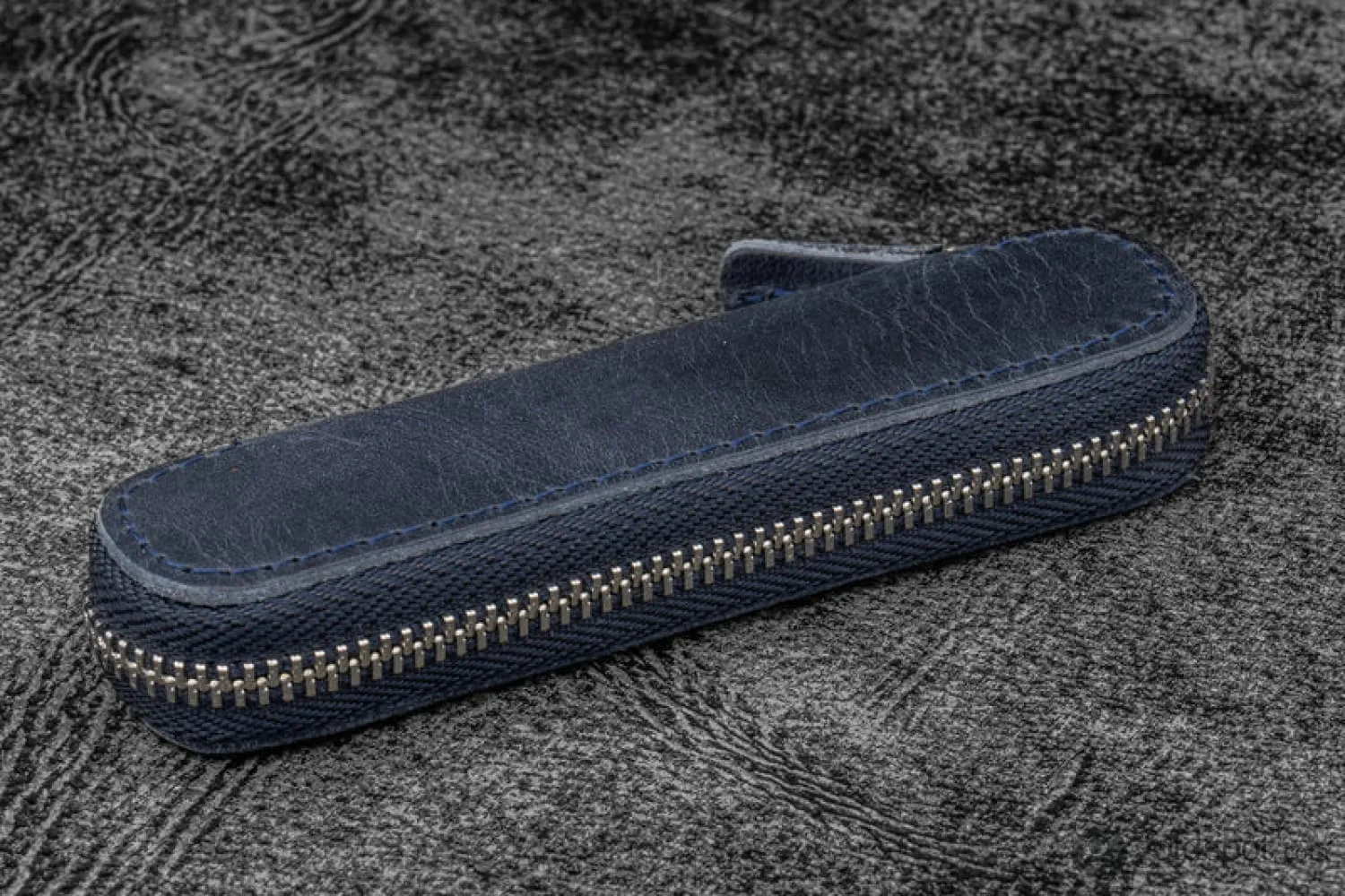 Galen Leather 1 Pen Case for Kaweco - Pocket Pen in Crazy Horse Navy Blue