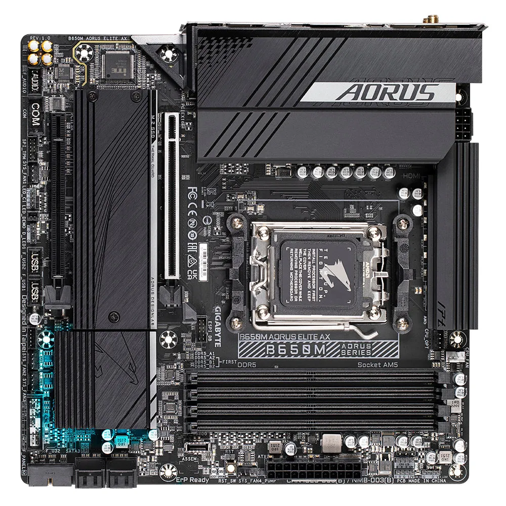 Gigabyte B650m Aorus Elite Ax Motherboard - Supports Amd Am5 Cpus, 12 2 1 Digital Vrm, Up To 8000Mhz Ddr5 (Oc), 1Xpcie 5