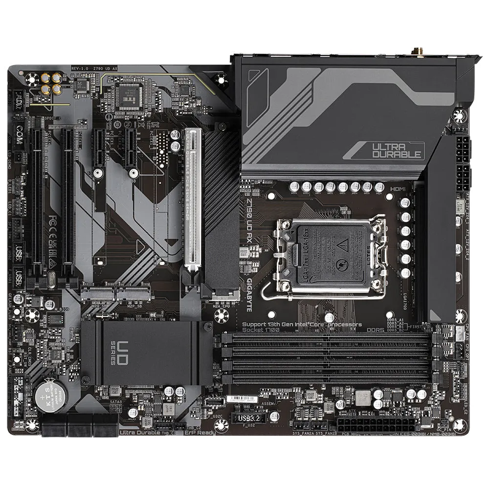 Gigabyte Z790 Ud Ax Motherboard - Supports Intel Core 14Th Cpus, 16* 1 １ Phases Digital Vrm, Up To 7600Mhz Ddr5 (Oc), 3X