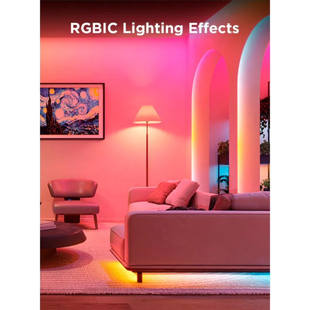 Govee RGBIC  Wi-Fi   Bluetooth LED Strip Lights - 10m - Hvid