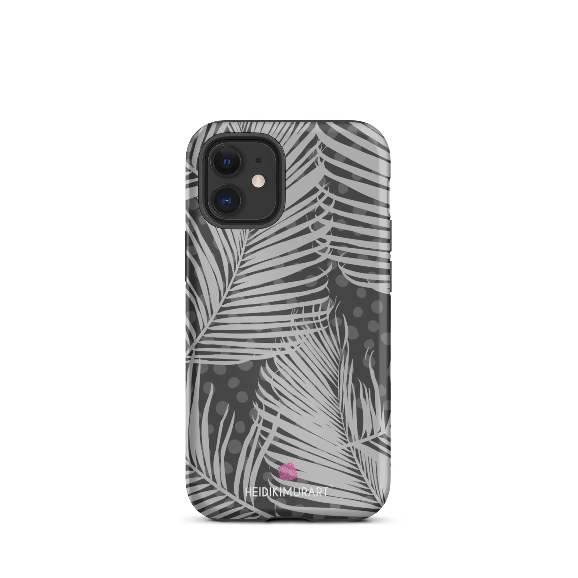 Grey Tropical Tough iPhone Case, Best Gray Tropical Print Hawaiian Style Unisex iPhone Case-Printed in USA/EU