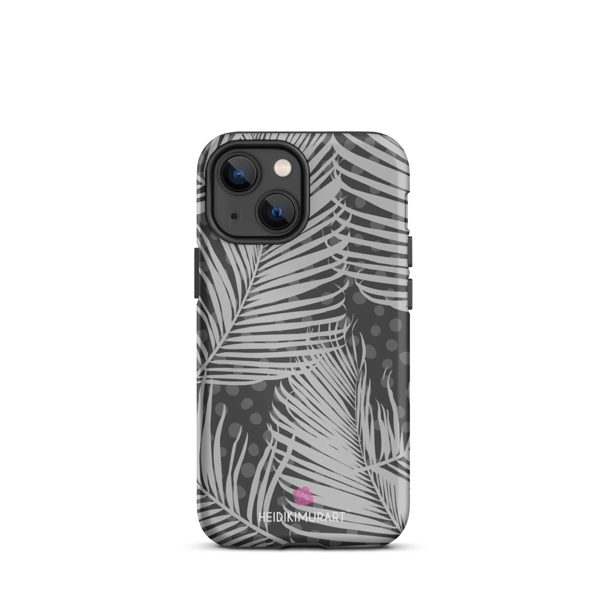 Grey Tropical Tough iPhone Case, Best Gray Tropical Print Hawaiian Style Unisex iPhone Case-Printed in USA/EU