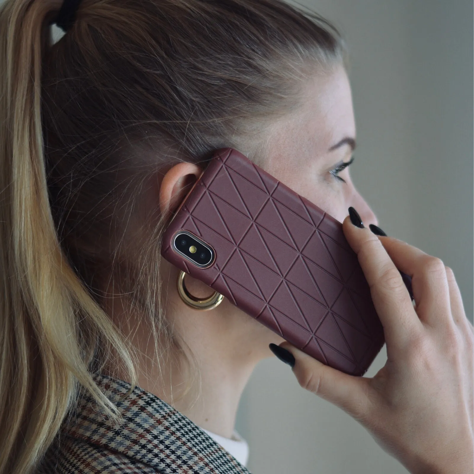 Holdit Style Phone Case for iPhone Xs / X Tokyo Series - Frame Maroon