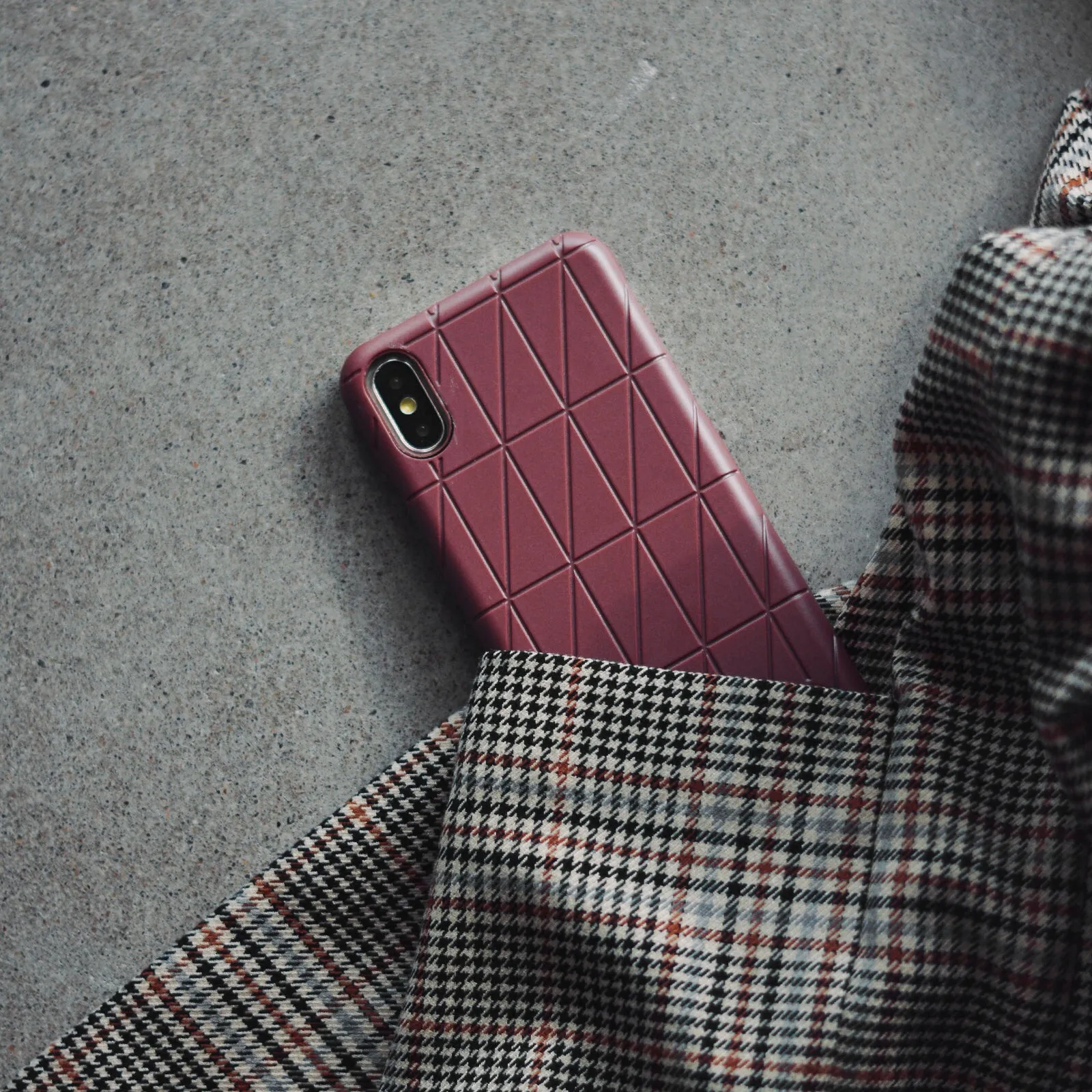 Holdit Style Phone Case for iPhone Xs / X Tokyo Series - Frame Maroon