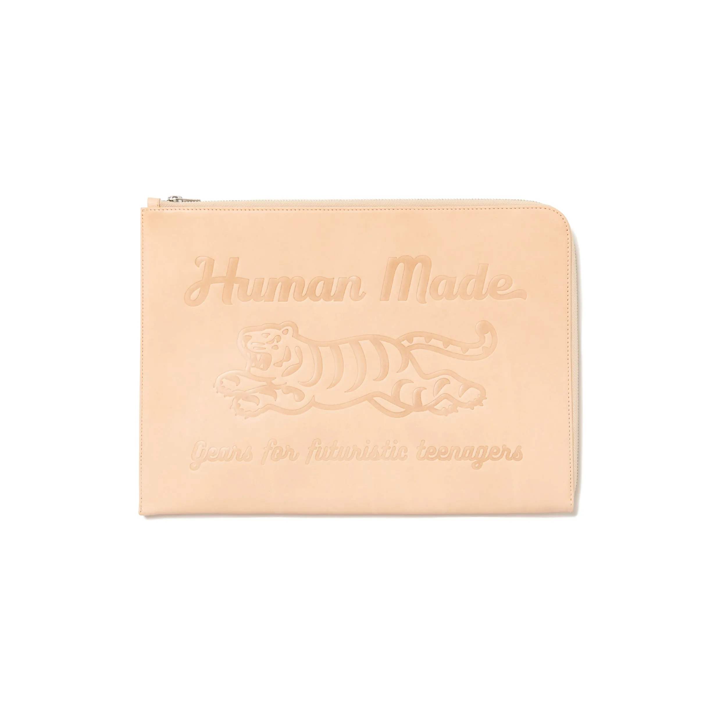 Human Made Leather Clutch Bag Beige HM24GD063