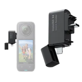 Insta360 X4 Quick Reader with microSD Memory Card Slot, Lightning for iPhone, and USB Type C for Android Smartphones and Action Camera CINSBBMB