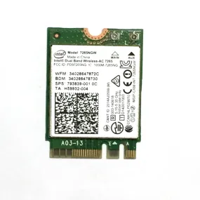 Intel Dual Band Wireless-Ac 7265 - Network Adapter - M.2 Card - Bluetooth 4.0, Wi-Fi 5