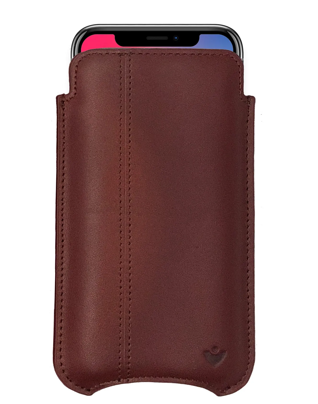 iPhone 15 / 15 Pro Chocolate Brown Leather Wallet Case with NueVue Patented Antimicrobial, Germ Fighting and Screen Cleaning Technology