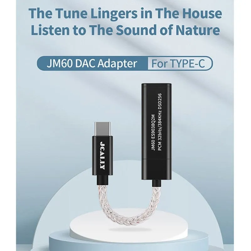 JCALLY JM60 JM60L USB AMP & DAC Type-C / Lightning To 3.5mm Adapter Cable