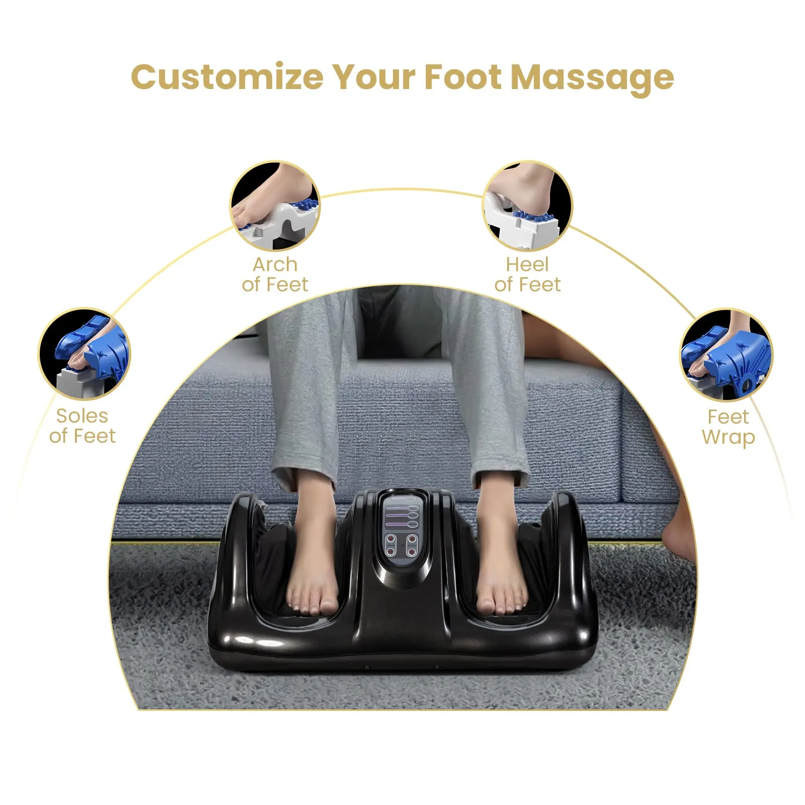 KOMFOTT Electric Shiatsu Foot Massager w/Remote and 4 Massage Modes