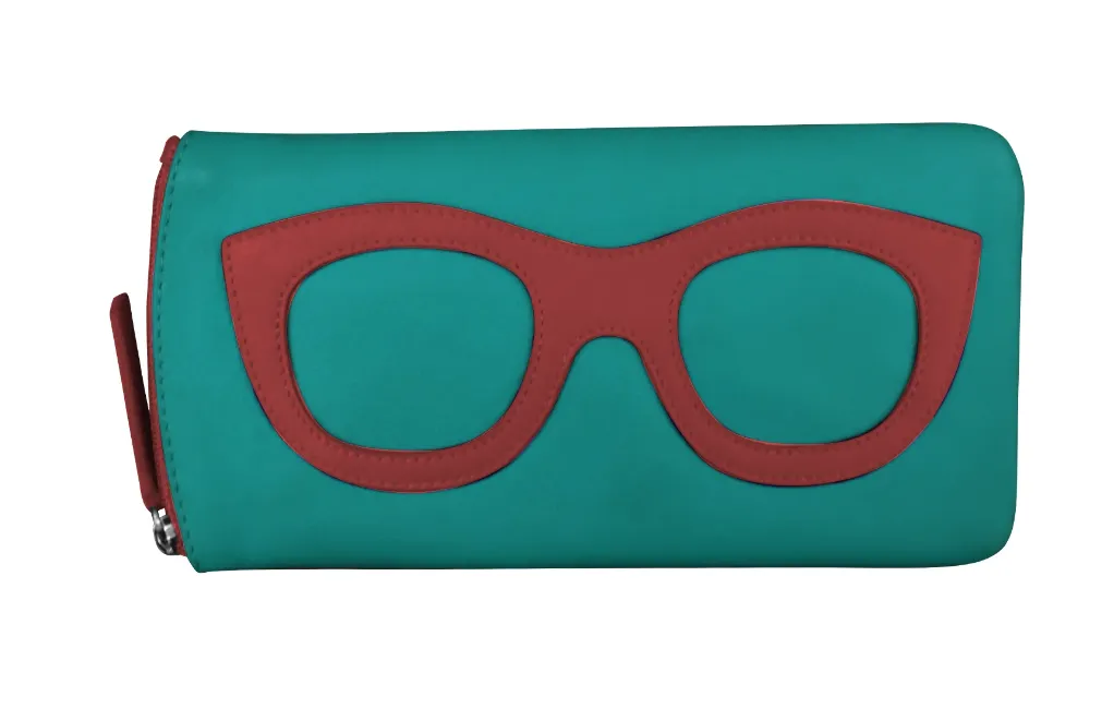 Leather Eyeglass Case w/ Eyeglass Design