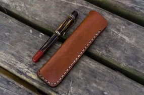 Leather Single Fountain Pen Case / Pen Pouch - Brown