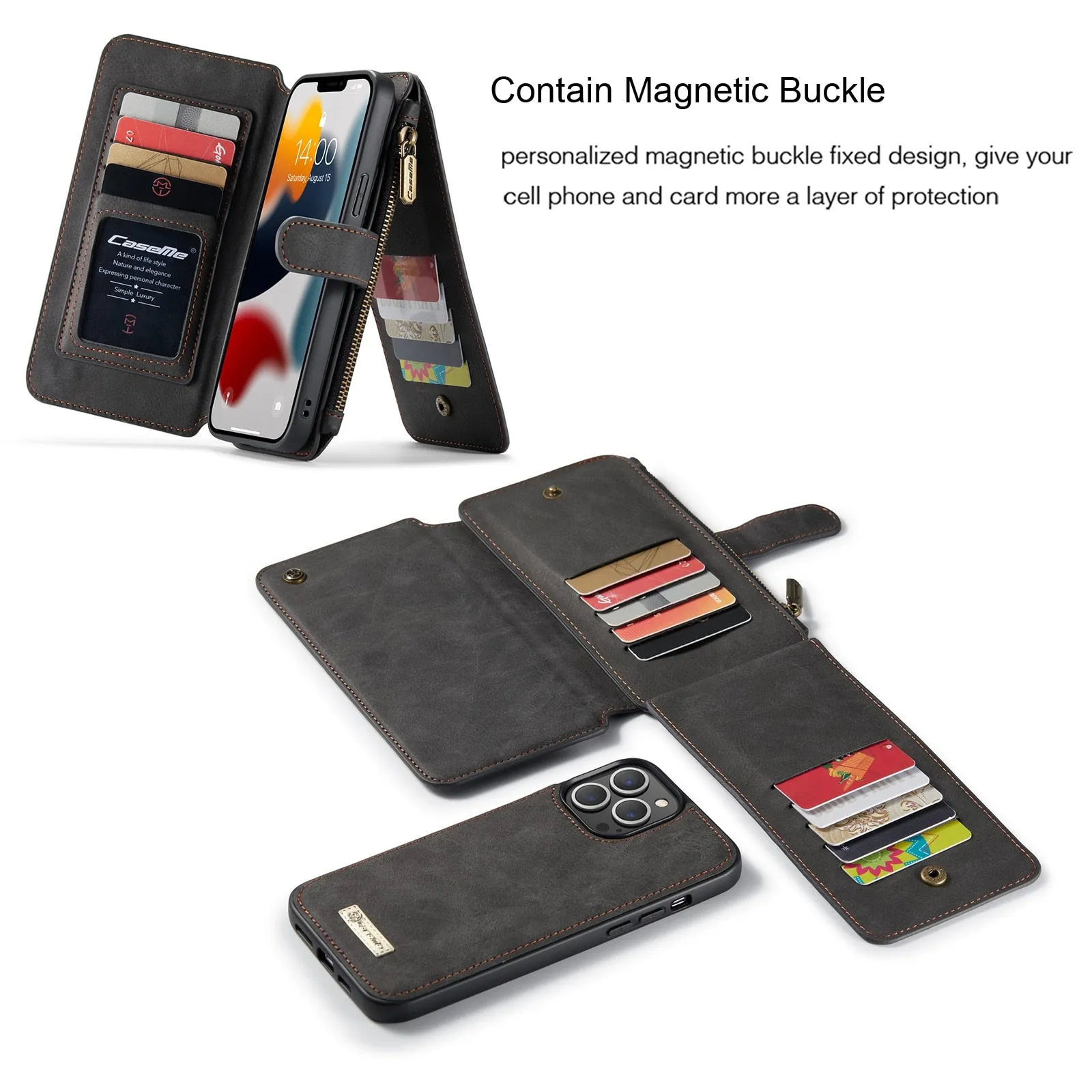 Leather Wallet Flip Cover Phone Case for iPhone