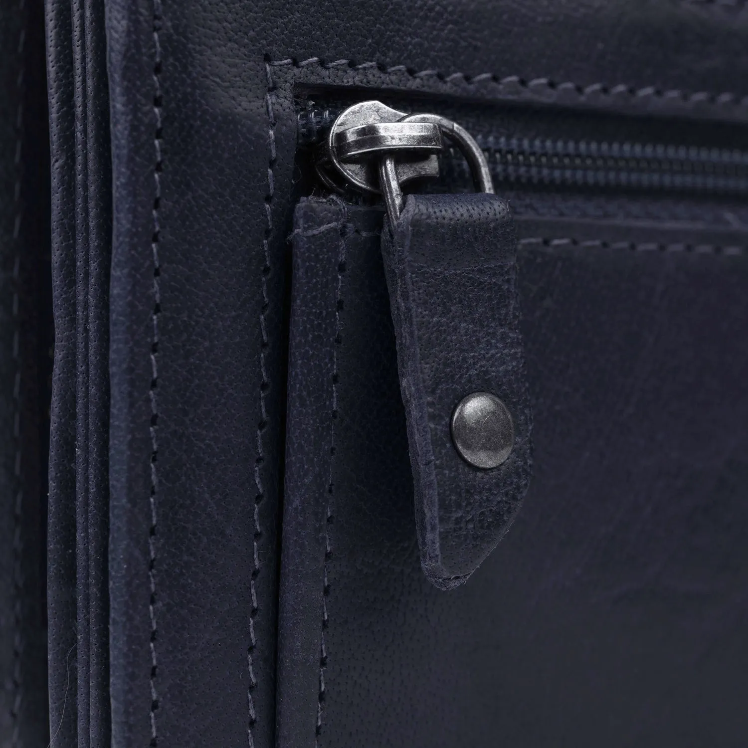 Leather Wallet Navy Hampton