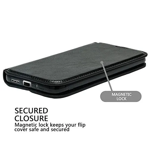 LG K10 / LG Premier LTE Case, Pu Leather Wallet [Kickstand] Case with ID & Credit Card Slots - Black