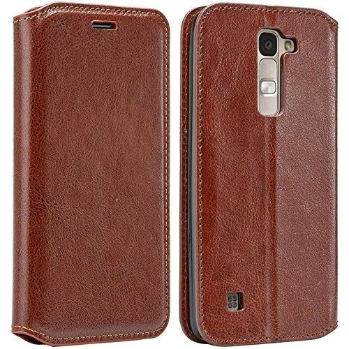 LG K8 | LG Phoenix 2 | LG Escape 3 Wallet Case, Pu Leather Wallet [Kickstand] Case with ID & Credit Card Slots for LG K8 | LG Phoenix 2 | LG Escape 3  - Brown