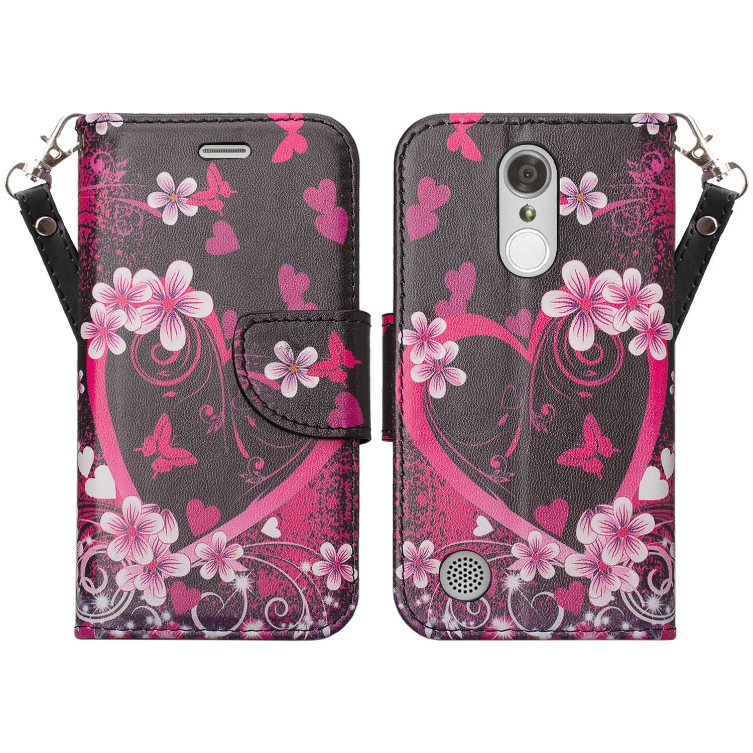 LG LV3 Wallet Case - Heart Butterflies