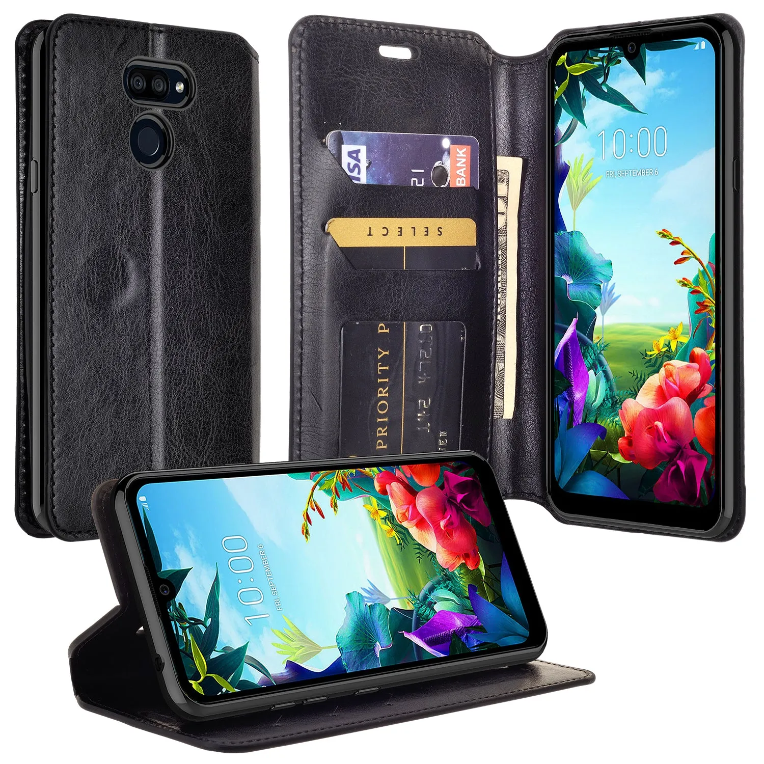 LG Stylo 6 Case, Stylo 6 Wallet Case, Pu Leather Wallet Case [Kickstand] with ID & Credit Card Slots for Stylo 6 - Black