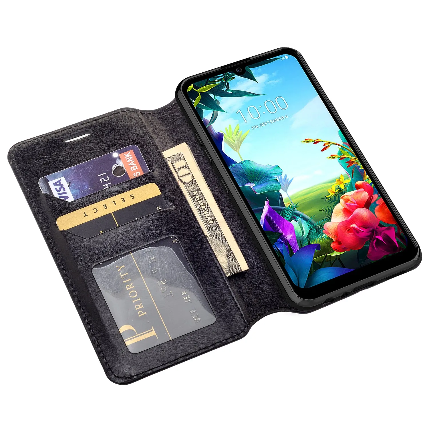 LG Stylo 6 Case, Stylo 6 Wallet Case, Pu Leather Wallet Case [Kickstand] with ID & Credit Card Slots for Stylo 6 - Black