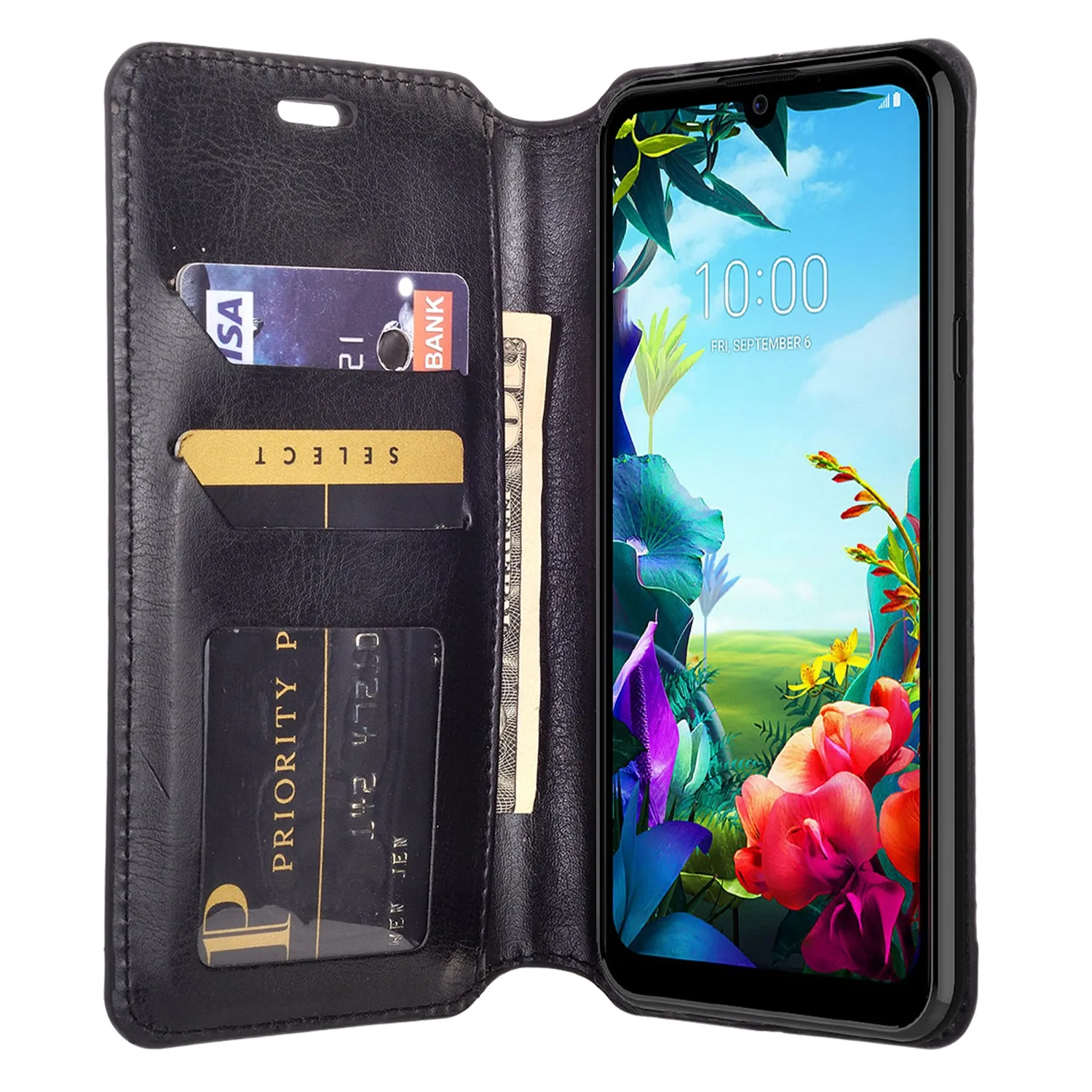 LG Stylo 6 Case, Stylo 6 Wallet Case, Pu Leather Wallet Case [Kickstand] with ID & Credit Card Slots for Stylo 6 - Black