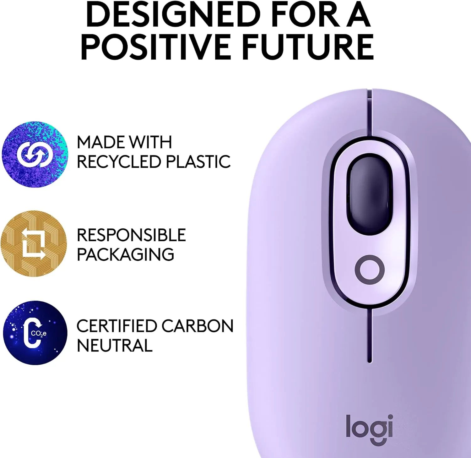 Logitech POP Wireless Mouse with Emoji Button Function - Lavender 薰衣草 910-006621 原裝行貨