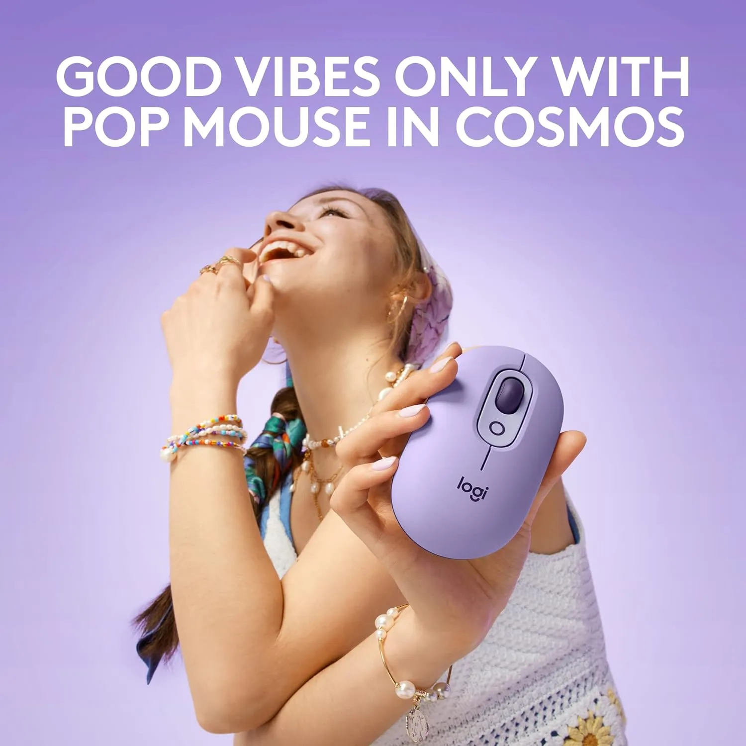 Logitech POP Wireless Mouse with Emoji Button Function - Lavender 薰衣草 910-006621 原裝行貨