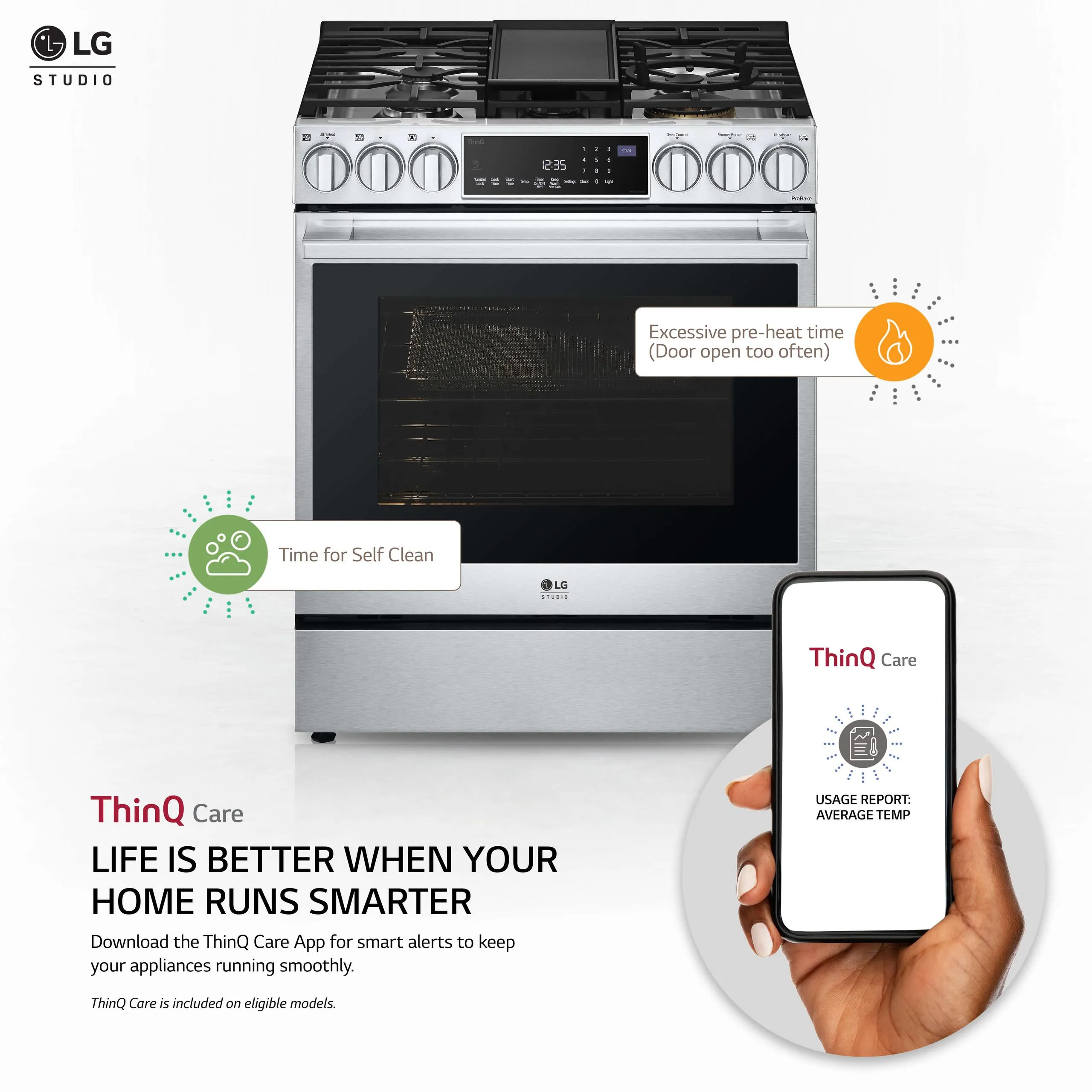 LSDS6338F LG STUDIO 6.3 cu. ft. Smart wi-fi Dual Fuel Slide-in Range with ProBake Convection® and EasyClean®