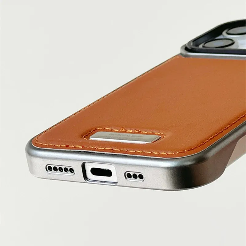 Magnetic Hard PC PU Leather Phone Case for iPhone 16 16pro max 15 14 Pro 13 12 11