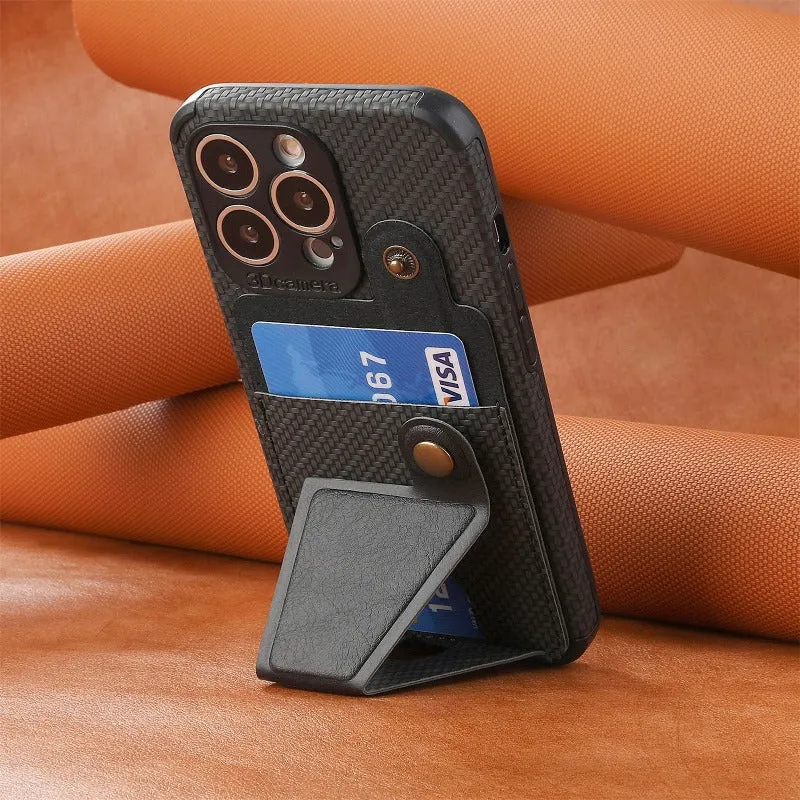 Magnetic K-shaped Card Slot Phone Case For IPhone