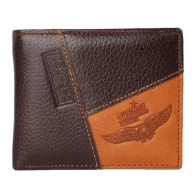 Men Genuine Leather Patchwork Money Clips Multi-card Slots Card Case Wallet