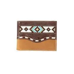 MENS BROWN BEADED BIFOLD