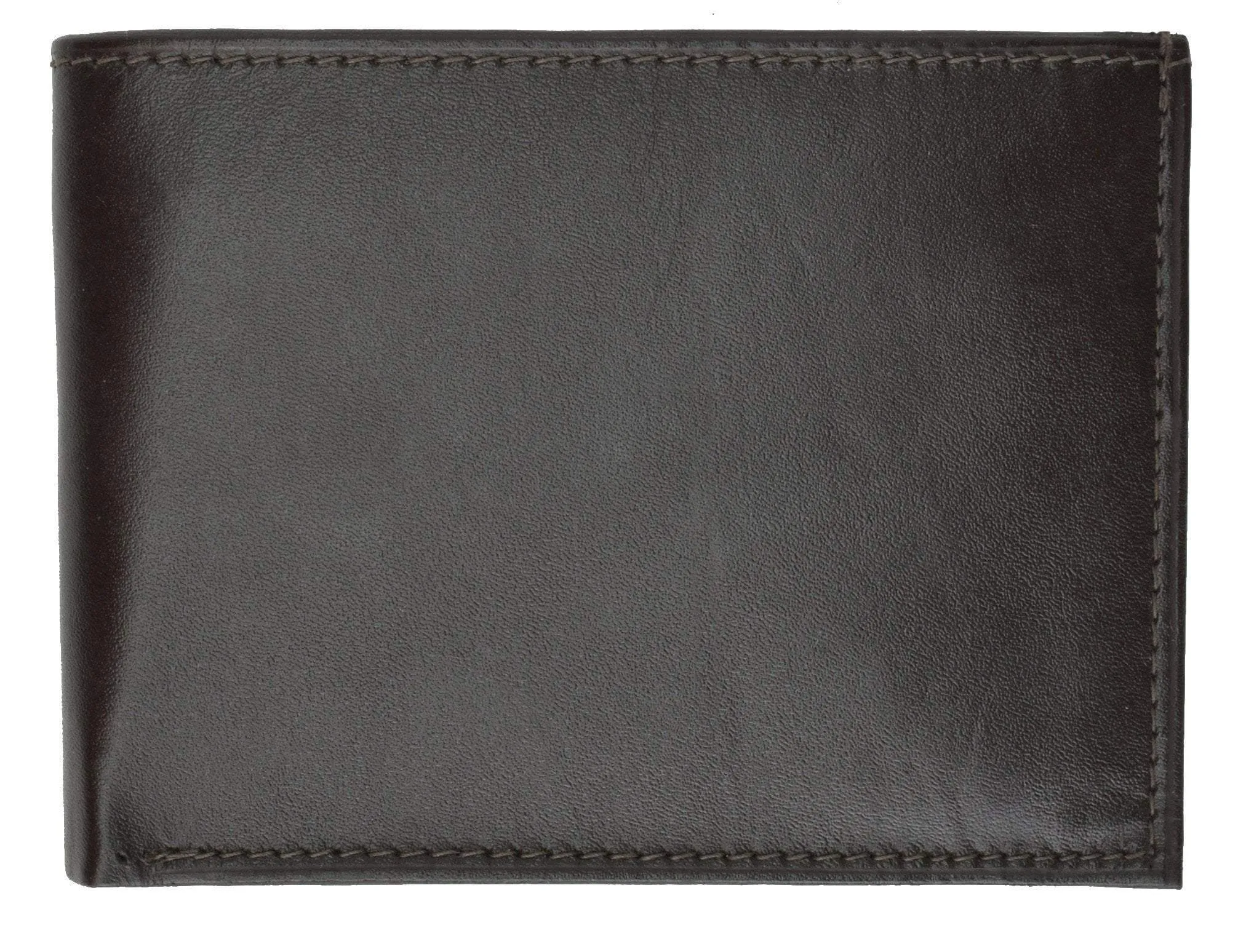 Mens Leather Bifold Wallet W/Leather Protected Case of Plastic Insert 576