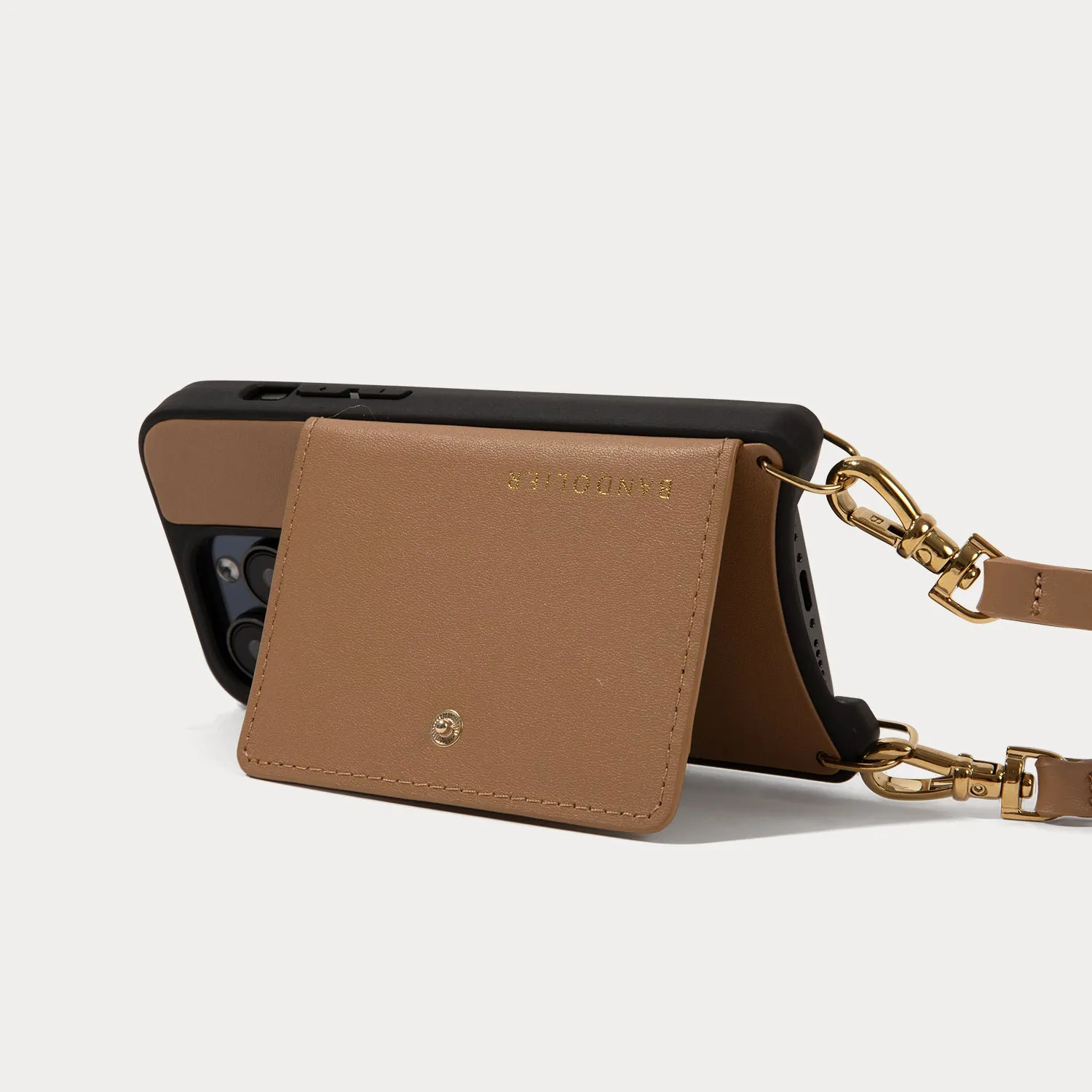 Mila MagSafe Charging Crossbody Bandolier - Tan/Gold