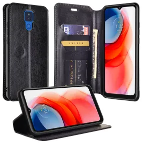 Motorola moto g play 2021 Case, moto g play 2021 Wallet Case, Pu Leather Wallet Case [Kickstand] with ID & Credit Card Slots for moto g play 2021  - Black