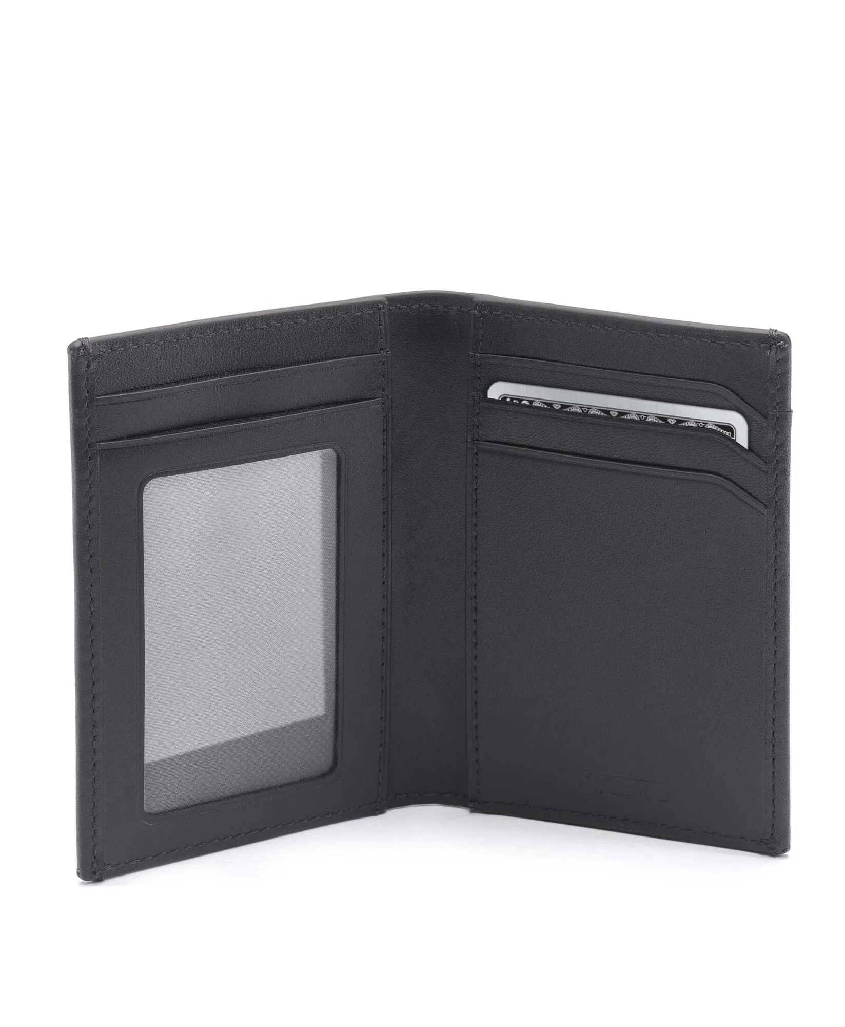 NASSAU Multi Window Card Case - Black Smooth