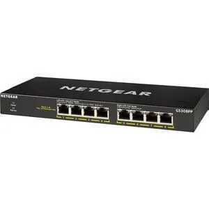 Netgear GS308PP Ethernet Switch - 8 Ports - 2 Layer Supported - 87.90 W Power Consumption - 83 W PoE Budget - Twisted Pair - PoE Ports - Desktop, Wall Mountable