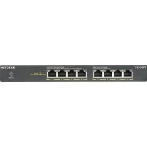 Netgear GS308PP Ethernet Switch - 8 Ports - 2 Layer Supported - 87.90 W Power Consumption - 83 W PoE Budget - Twisted Pair - PoE Ports - Desktop, Wall Mountable