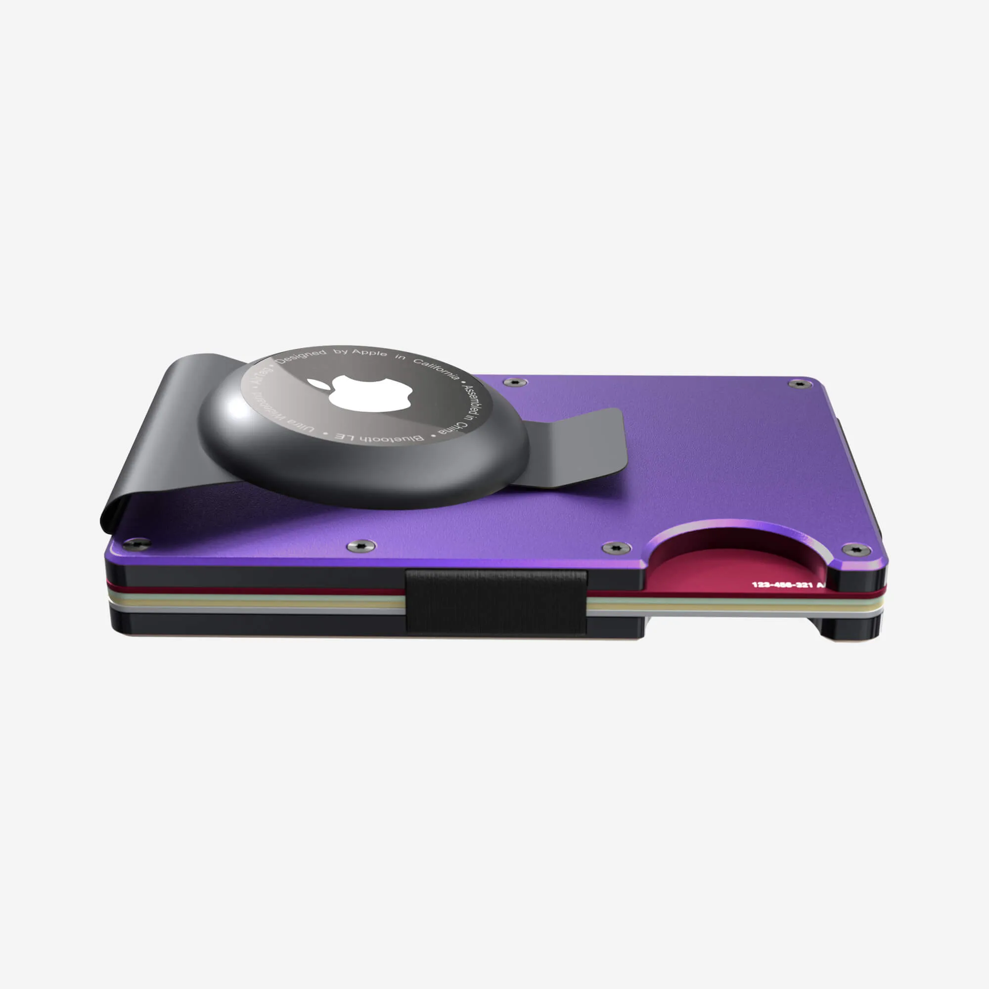 Personalised AirTag Money Clip Wallet (Nebula Purple)