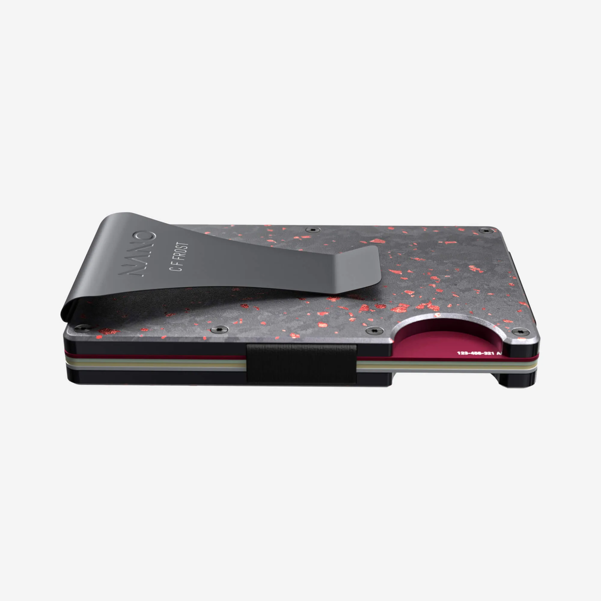 Personalised Money Clip Wallet (Nero/Rosso)