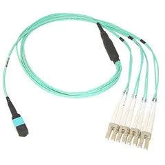 Plenum 12 Strand MTP (MPO) Fiber Optic Patch Cable, OS2 9/125 Singlemode, Yellow Jacket, Green Connector, 40/100 Gbps, 1 meter (3.3 foot)