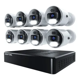 Power over Ethernet 12 Channel NVR Security System with 2TB Hard Drive and 8 Wired IP 4K Deterrence Cameras