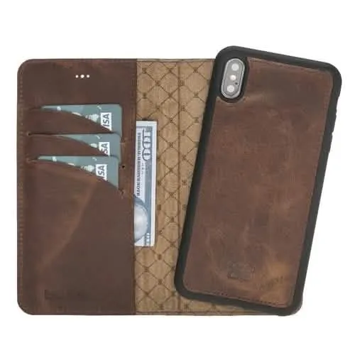 Premium Detachable Leather Wallet Case for Apple iPhone X Series by Bouletta