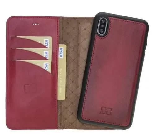 Premium Detachable Leather Wallet Case for Apple iPhone X Series by Bouletta