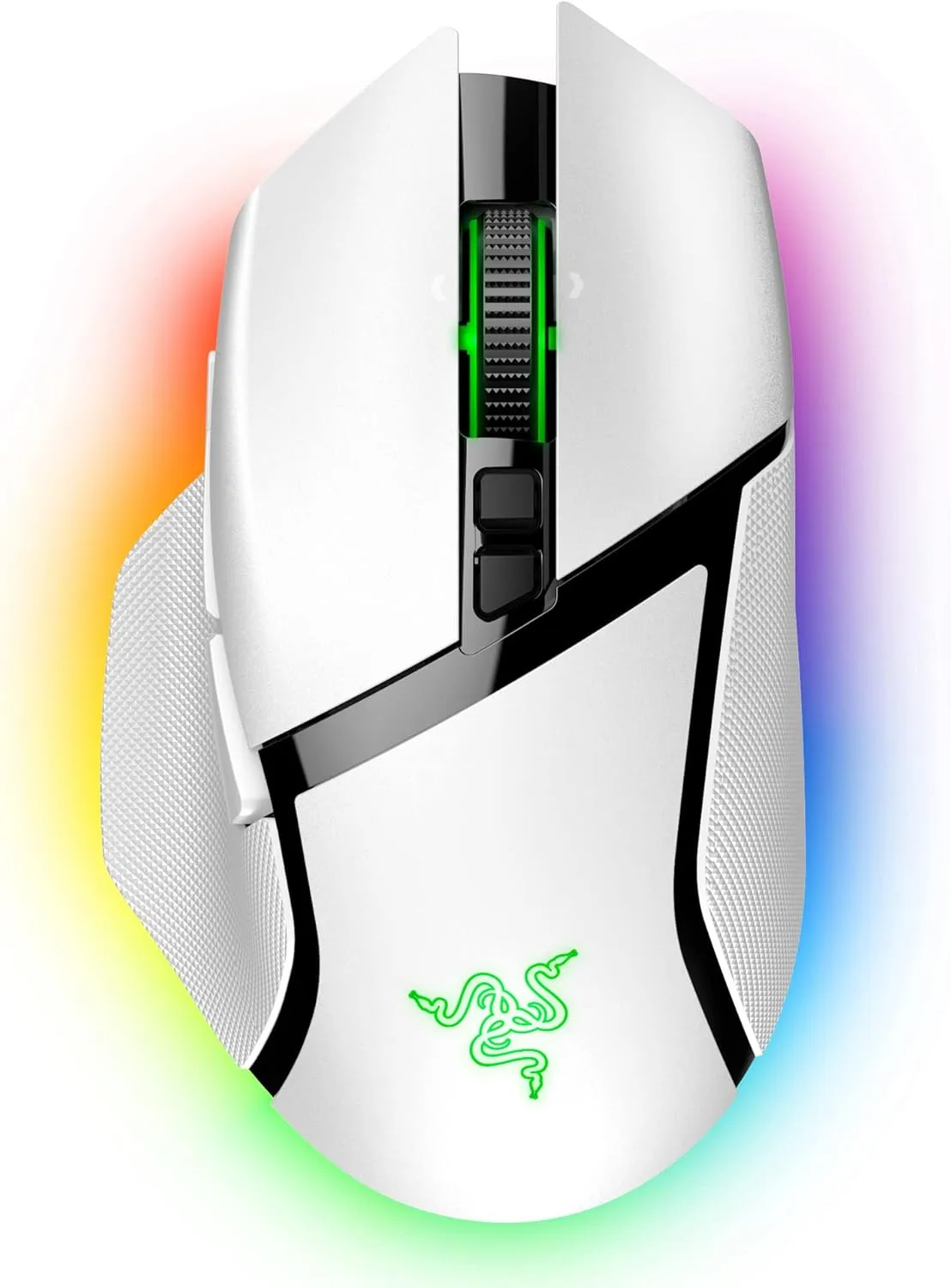 Razer Basilisk V3 Pro - White 白色 人體工學無線遊戲滑鼠 RZ01-04620200-R3A1   Razer Mouse Dock Pro 無線滑鼠充電座 RZ81-01990100-B3M1