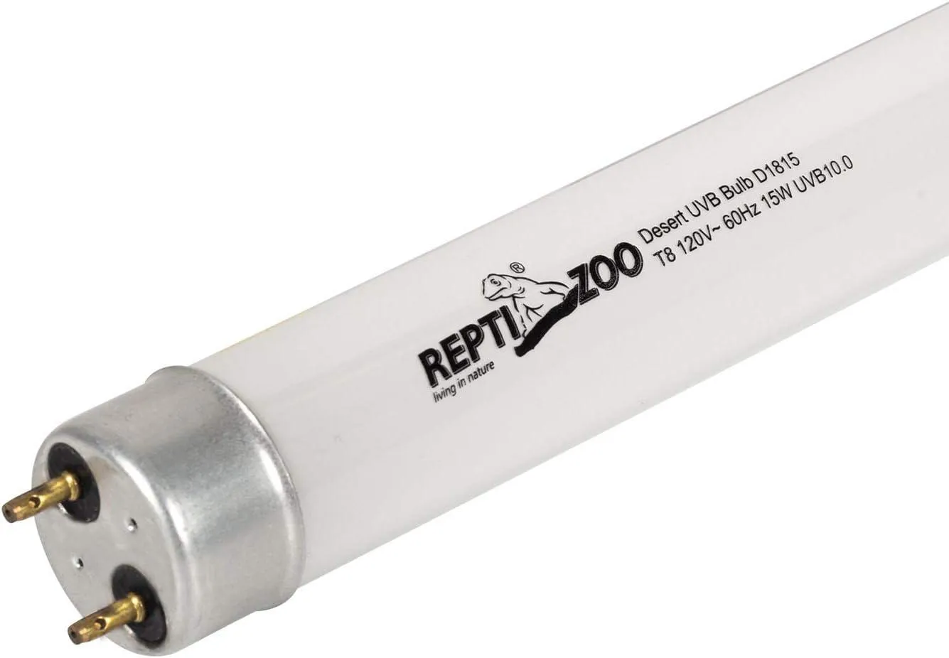 REPTI ZOO T8 Terrarium Reptile Fluorescent UVB T8 18 Inches 15W Compact Reptile Bulb Tropical Terrarium Lamp Tube