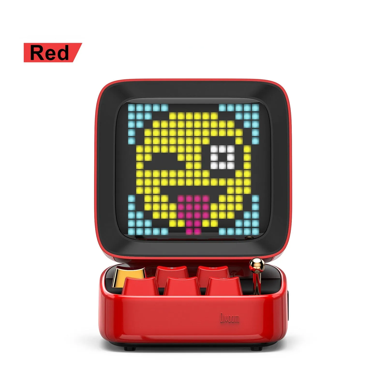 Retro Pixel Art Bluetooth Portable Speaker Alarm Clock DIY LED Display Board, Cute Gift Home Light Decoration