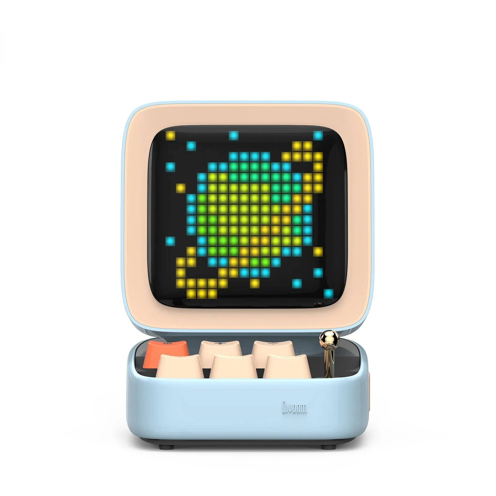 Retro Pixel Art Bluetooth Portable Speaker Alarm Clock DIY LED Display Board, Cute Gift Home Light Decoration