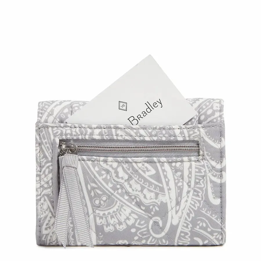 RFID Riley Compact Wallet - Cloud Gray Paisley